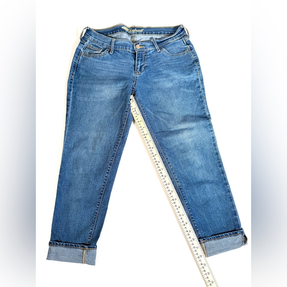 Old Navy Boyfriend Skinny Ankle Mid Rise Blue Denim Jeans Classic Americana - Picture 8 of 12